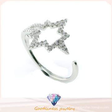 Joyería linda hermosa cristalina del anillo de la estrella del regalo AAA CZ de la muchacha del encanto de la manera de la plata esterlina del precio de fábrica 925 (R10315)